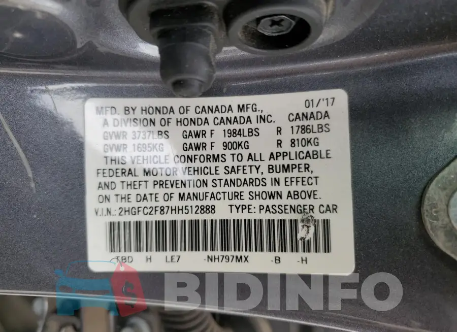 2HGFC2F87HH512888 Photo# 12