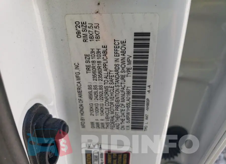 5J6RW1H55LA018871 Photo# 13