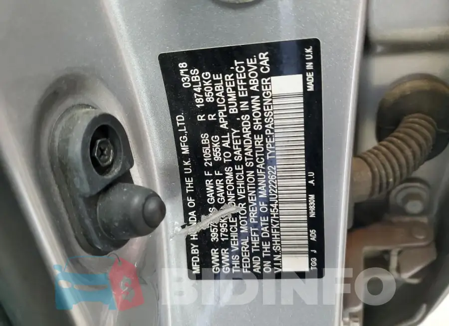 SHHFK7H54JU222622 Photo# 12