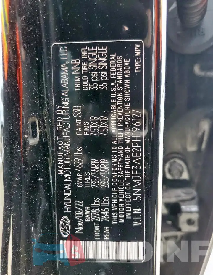 5NMJF3AE2PH196127 Photo# 14
