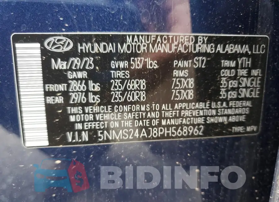 5NMS24AJ8PH568962 Photo# 14