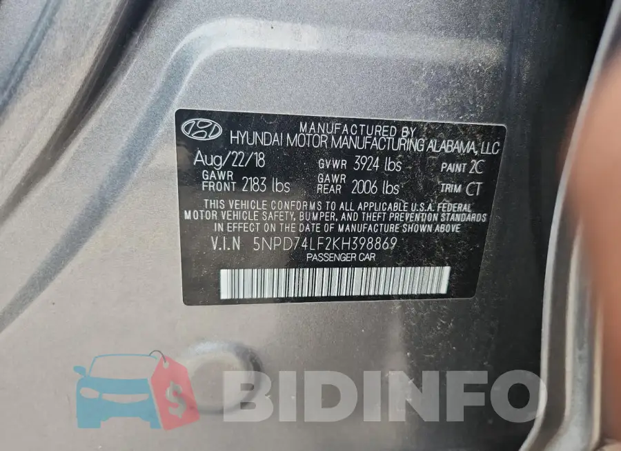 5NPD74LF2KH398869 Photo# 12