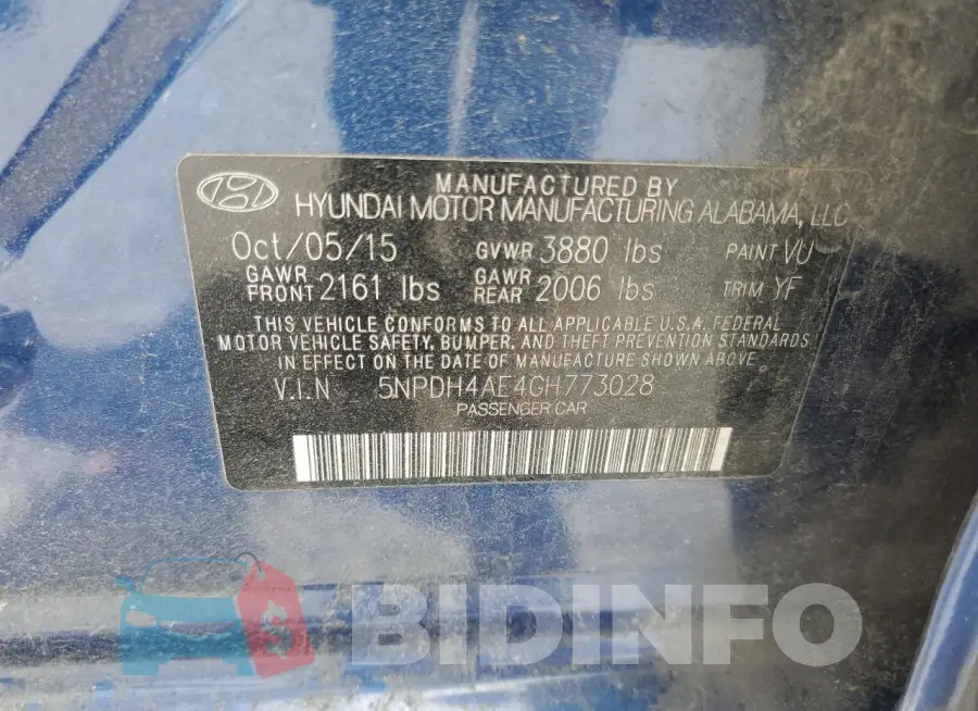 5NPDH4AE4GH773028 Photo# 12