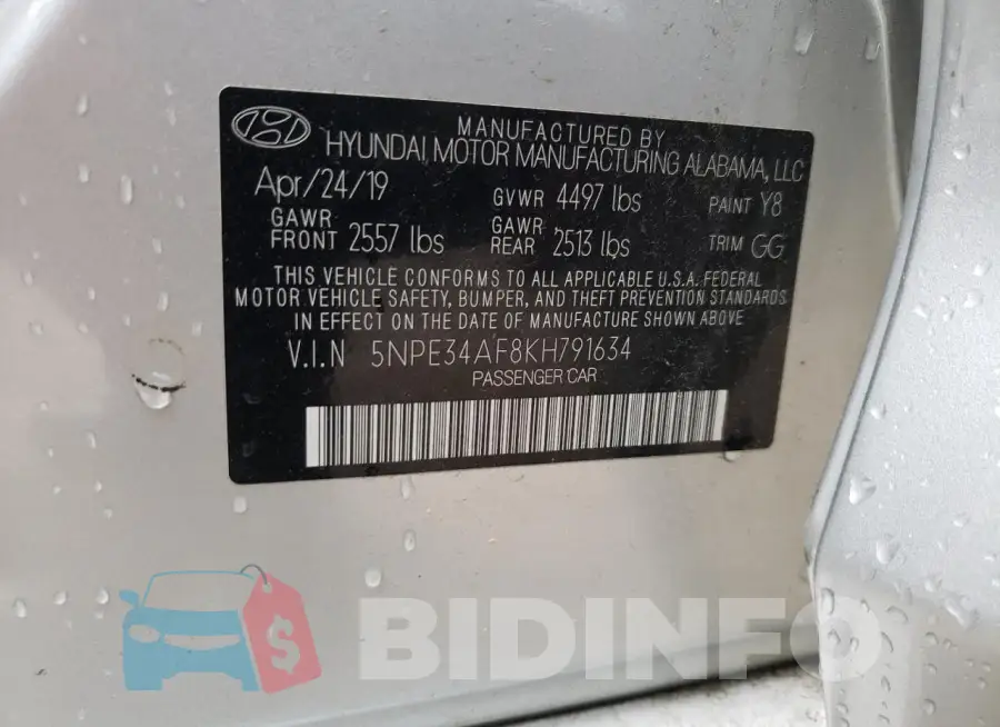 5NPE34AF8KH791634 Photo# 13