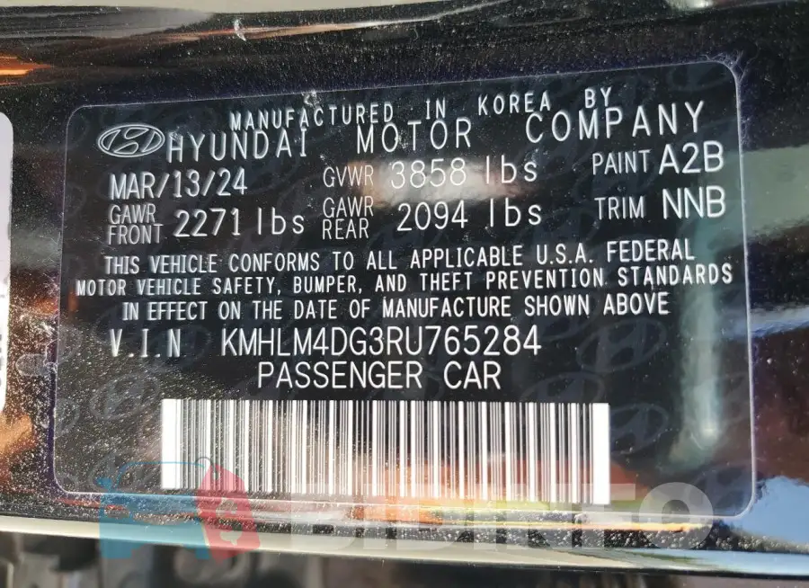 KMHLM4DG3RU765284 Photo# 12