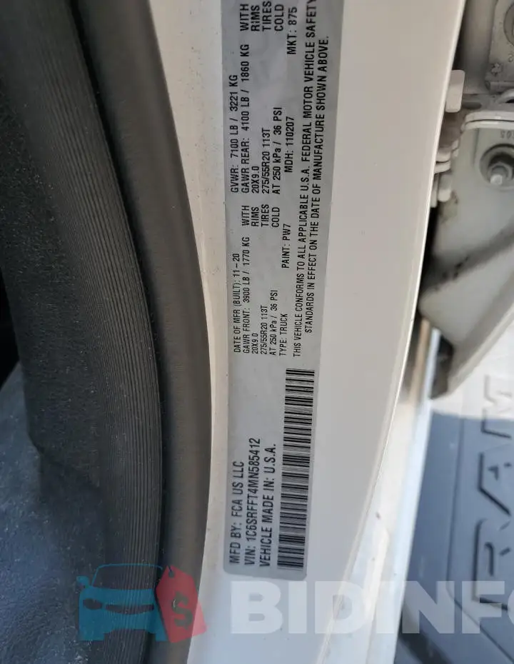 1C6SRFFT4MN585412 Photo# 13