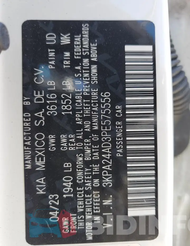 3KPA24AD3PE575556 Photo# 13