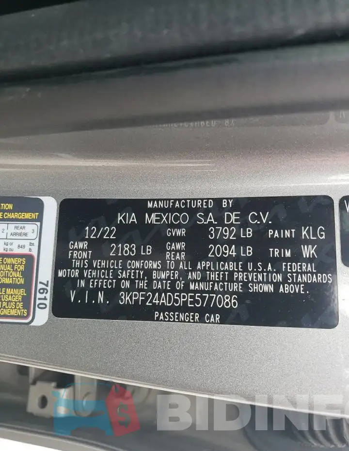 3KPF24AD5PE577086 Photo# 13