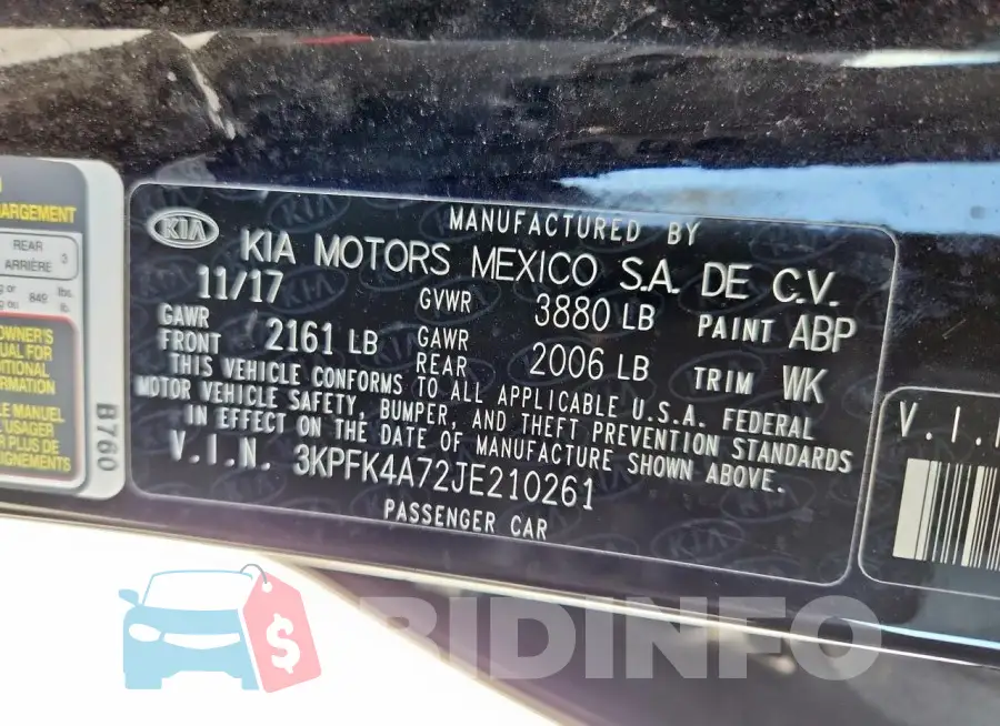 3KPFK4A72JE210261 Photo# 12