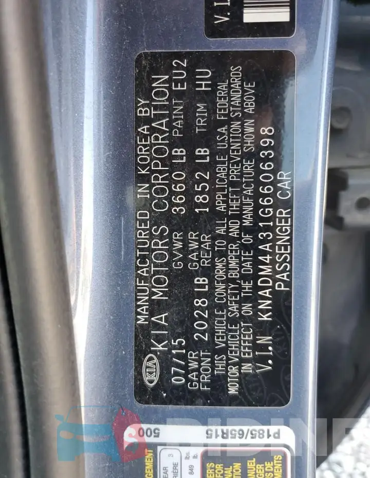 KNADM4A31G6606398 Photo# 12