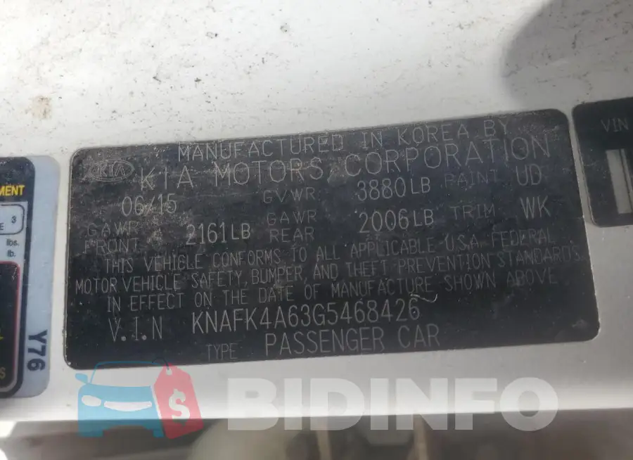 KNAFK4A63G5468426 Photo# 12