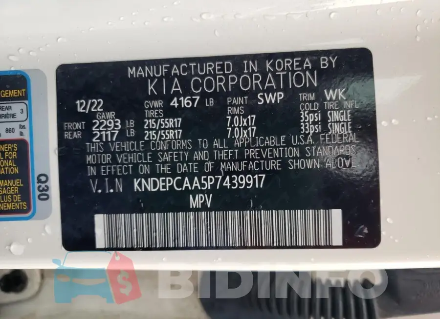 KNDEPCAA5P7439917 Photo# 13
