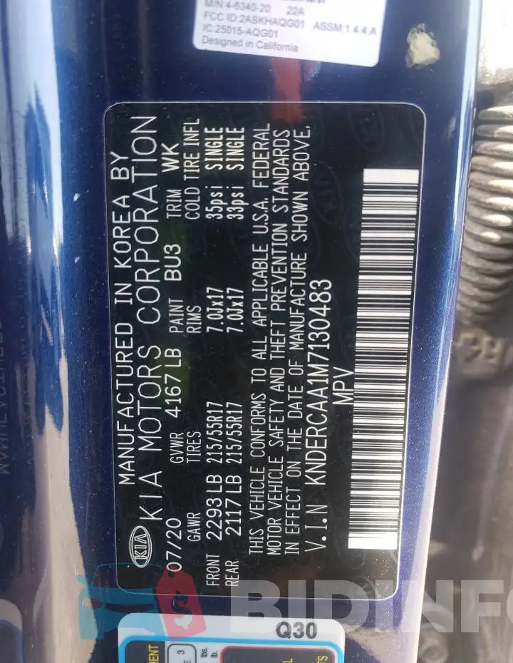 KNDERCAA1M7130483 Photo# 13