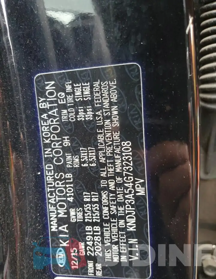 KNDJP3A54G7323108 Photo# 13