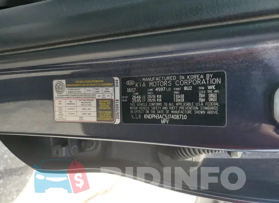 KNDPN3AC5J7408710 Photo# 13