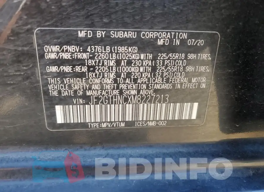 JF2GTHNCXM8227213 Photo# 13