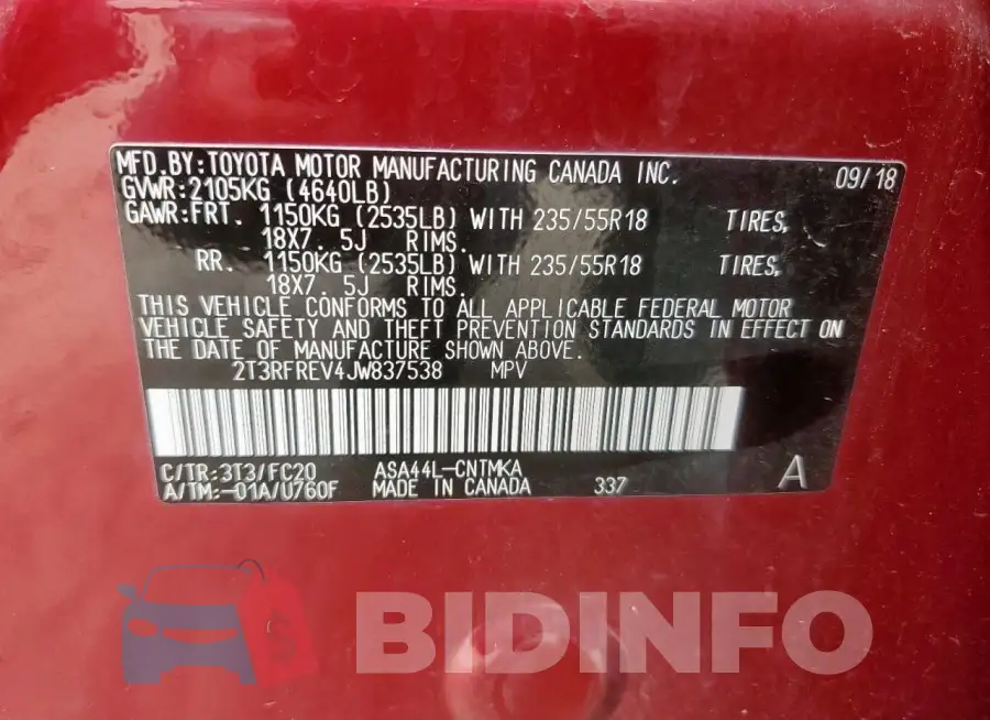 2T3RFREV4JW837538 Photo# 13