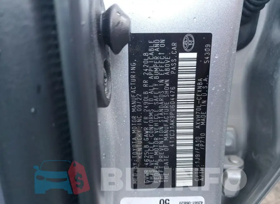 4T1C31AK9PU604476 Photo# 12
