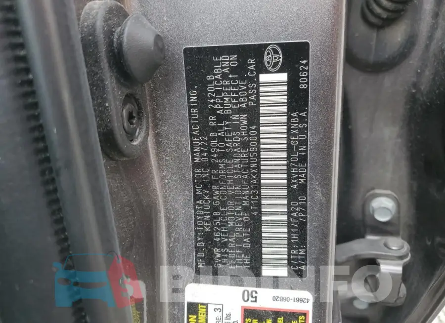 4T1C31AKXNU590004 Photo# 12