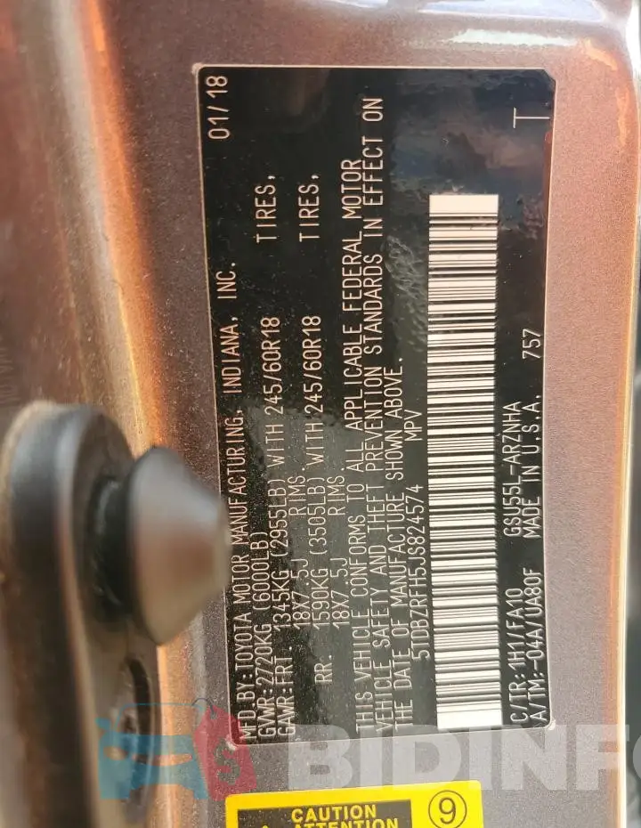 5TDBZRFH5JS824574 Photo# 14