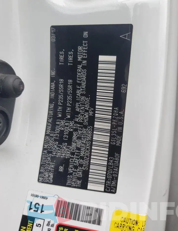5TDDZ3DCXHS166855 Photo# 13