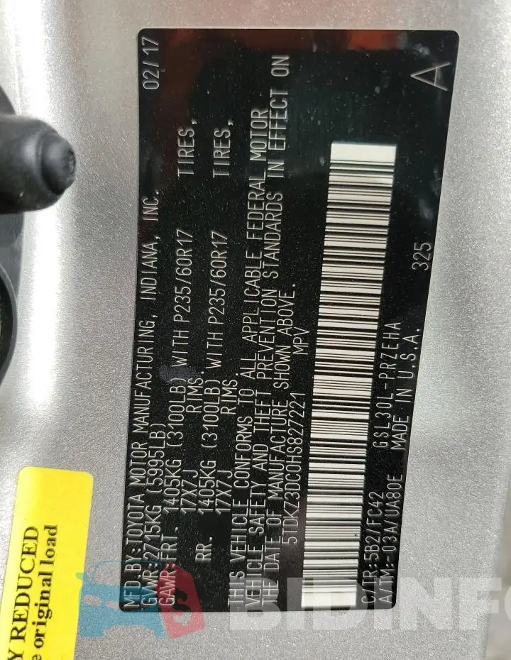 5TDKZ3DC0HS827221 Photo# 13