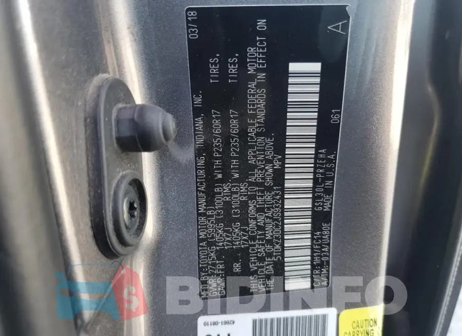5TDKZ3DC2JS932431 Photo# 13