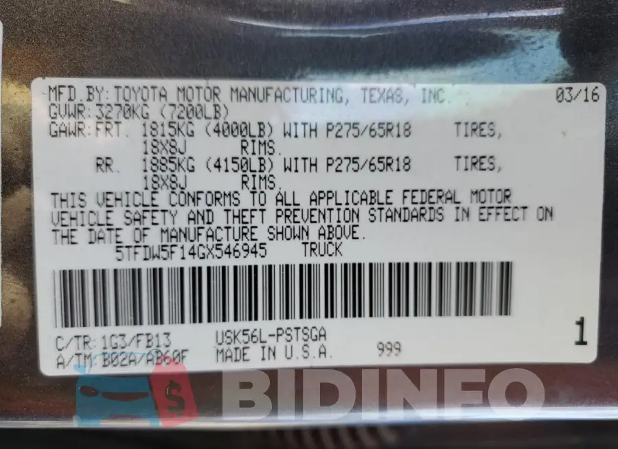 5TFDW5F14GX546945 Photo# 13