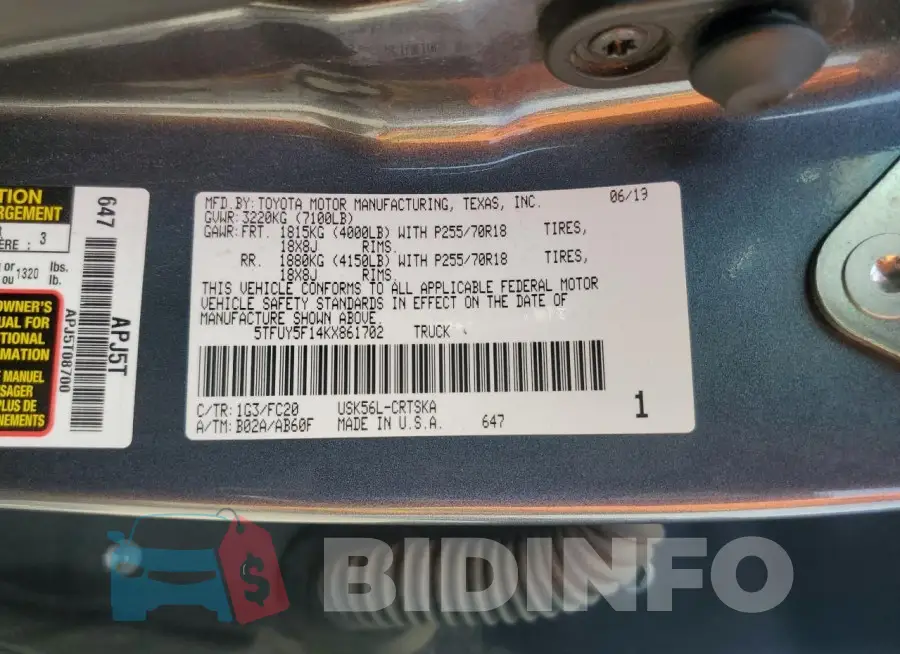 5TFUY5F14KX861702 Photo# 12
