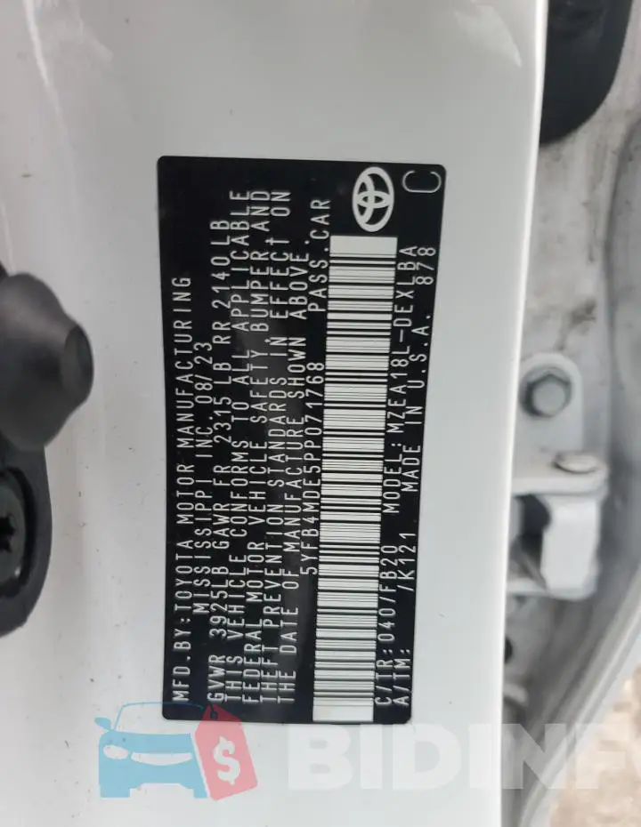 5YFB4MDE5PP071768 Photo# 12
