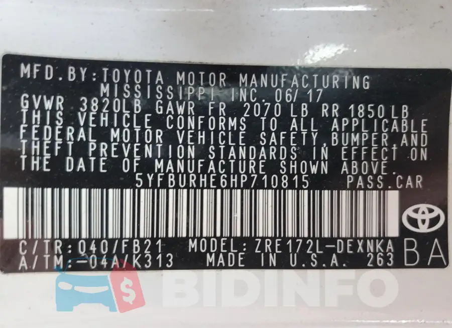 5YFBURHE6HP710815 Photo# 12