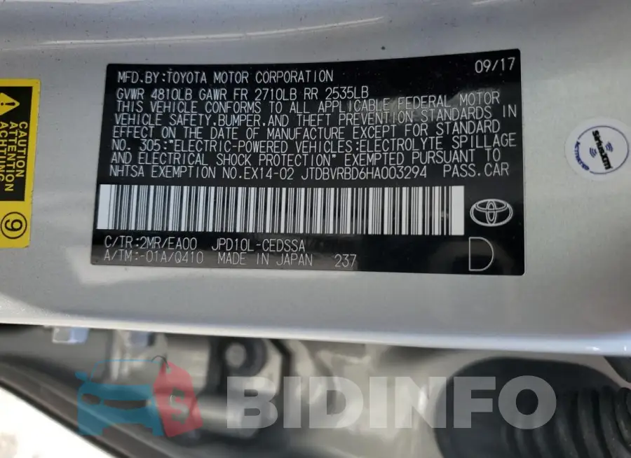 JTDBVRBD6HA003294 Photo# 12