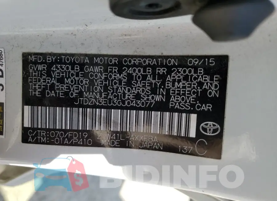 JTDZN3EU3GJ043077 Photo# 12