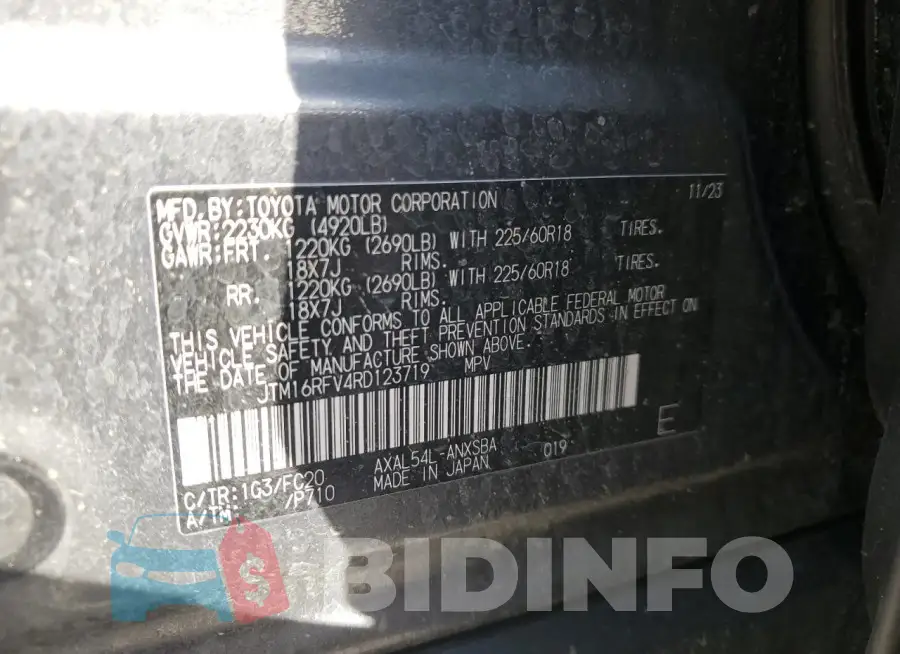 JTM16RFV4RD123719 Photo# 13