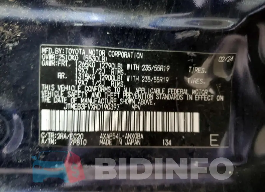 JTMEB3FVXRD190397 Photo# 14