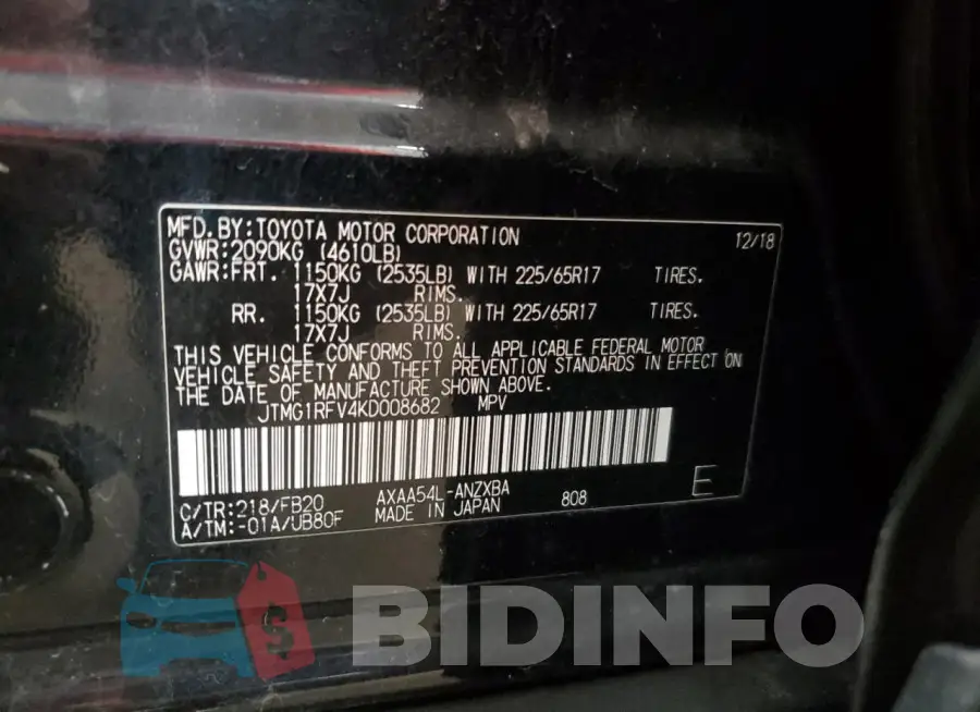 JTMG1RFV4KD008682 Photo# 13