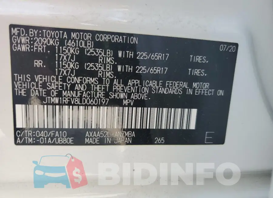 JTMW1RFV8LD060197 Photo# 12
