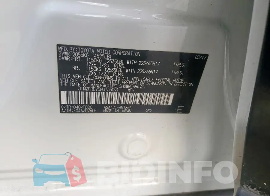 JTMZFREV5HJ135091 Photo# 13