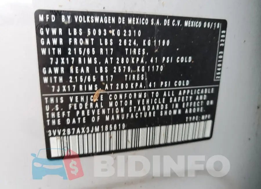 3VV2B7AX3JM185619 Photo# 12