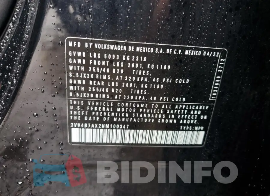 3VV4B7AX2NM100347 Photo# 13