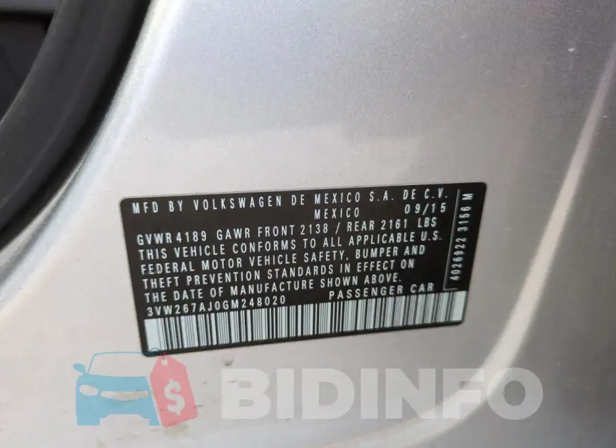 3VW267AJ0GM248020 Photo# 12