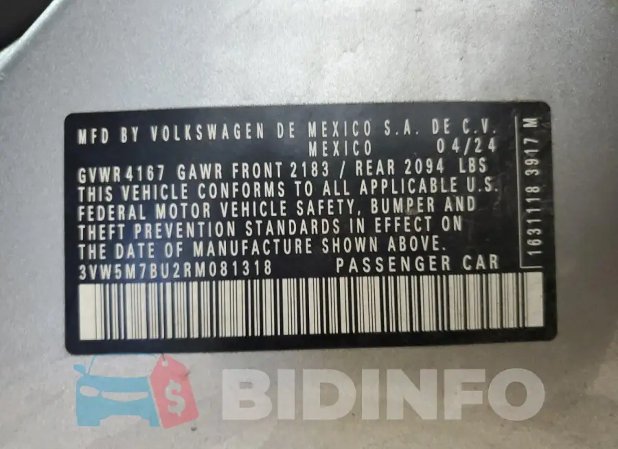 3VW5M7BU2RM081318 Photo# 12