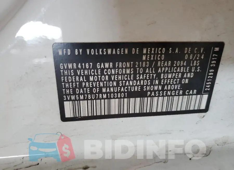 3VW5M7BU7RM103801 Photo# 12
