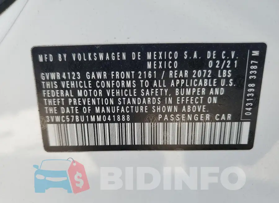3VWC57BU1MM041888 Photo# 12