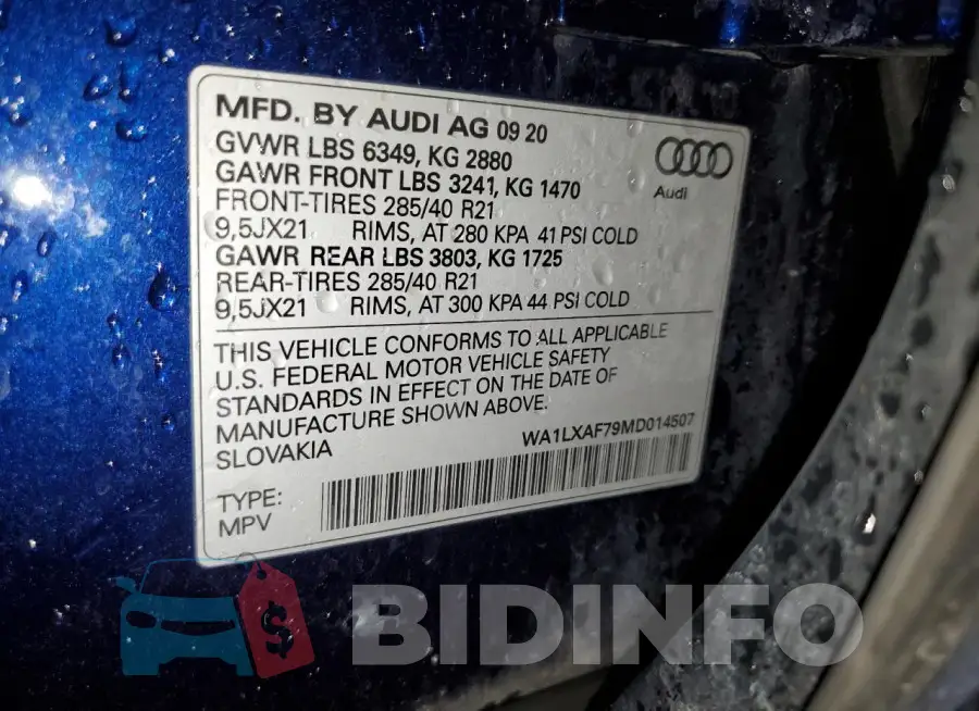 WA1LXAF79MD014507 Photo# 13