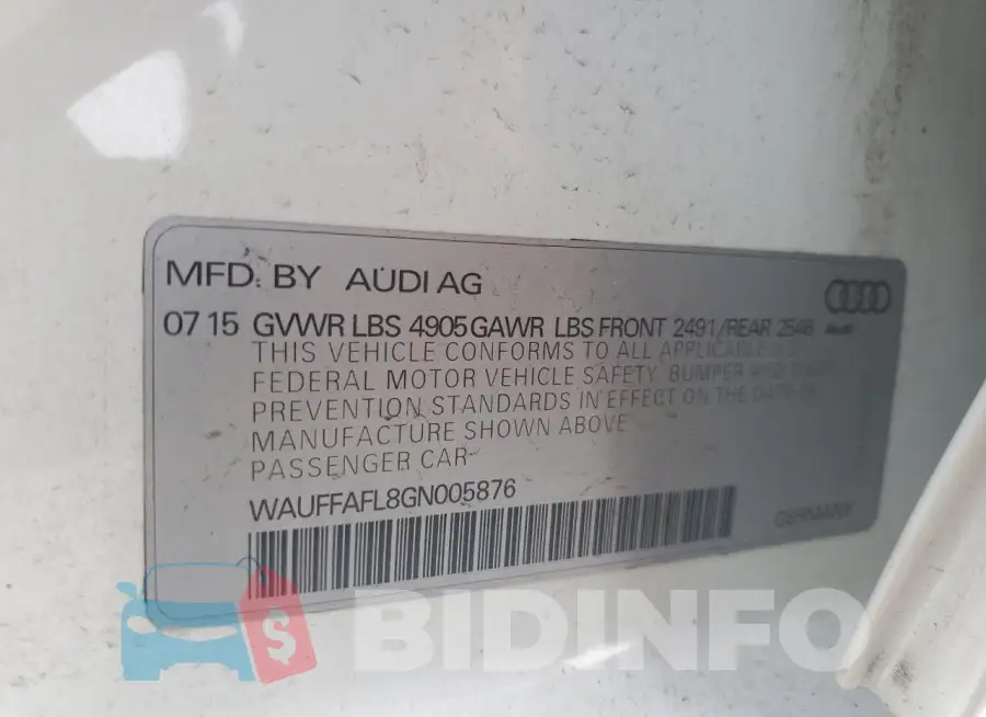WAUFFAFL8GN005876 Photo# 12