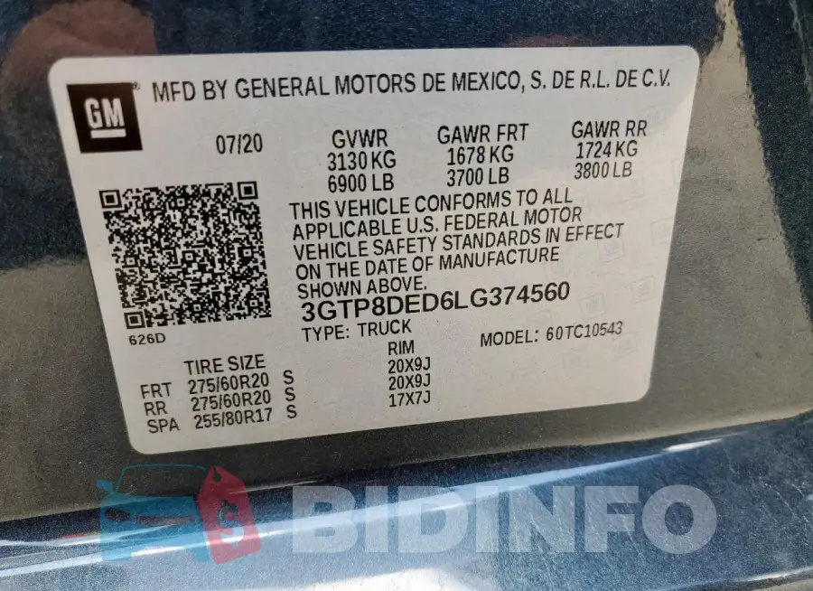 3GTP8DED6LG374560 Photo# 13