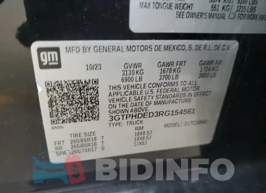 3GTPHDED3RG154561 Photo# 12
