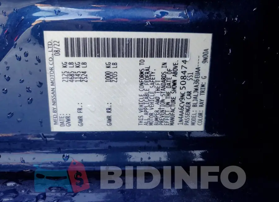 1N4AA6CV9NC508474 Photo# 13
