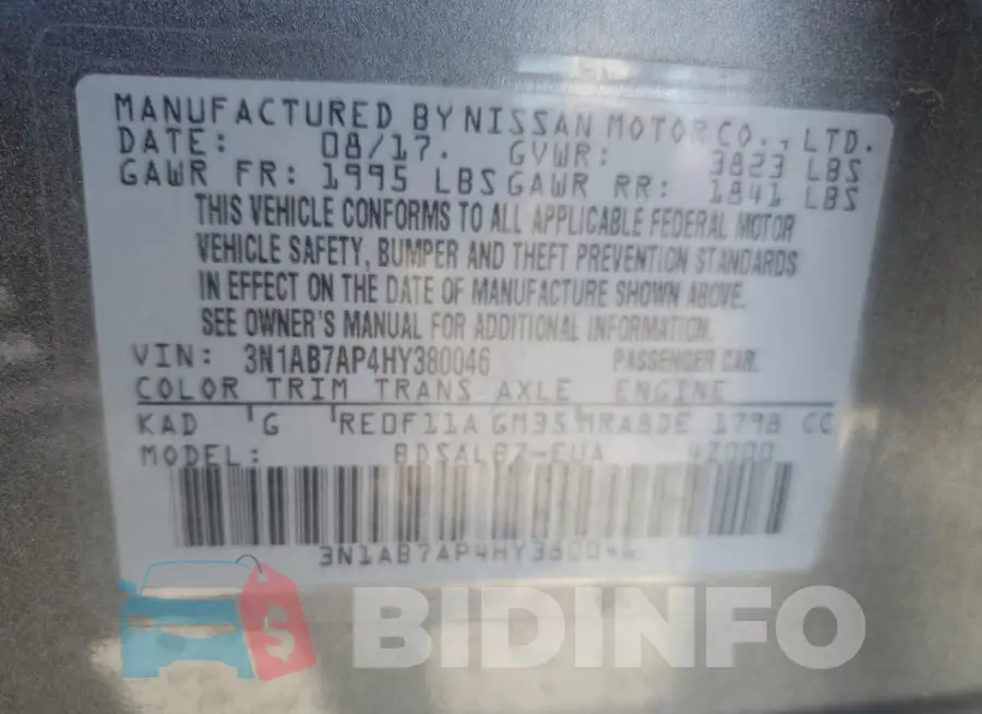 3N1AB7AP4HY380046 Photo# 12